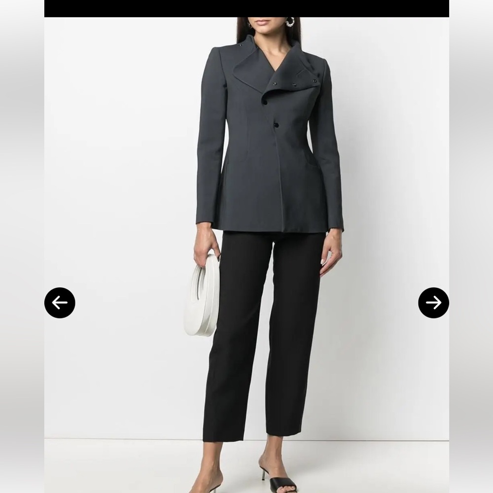 Coperni NWT Grey High Neck Tailored Military Style Jacket Size 38 US 6 New